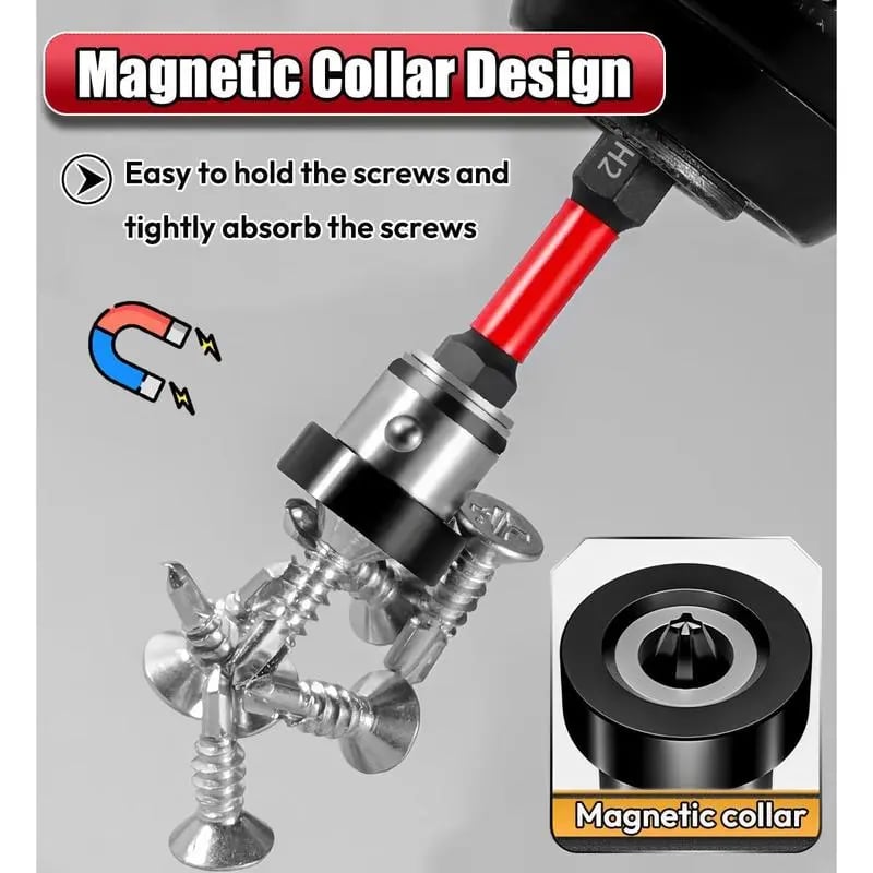 🔩 Drywall Bit Attachment with Depth Stop, PH2 Magnetic Drywall Screwdriver Bits