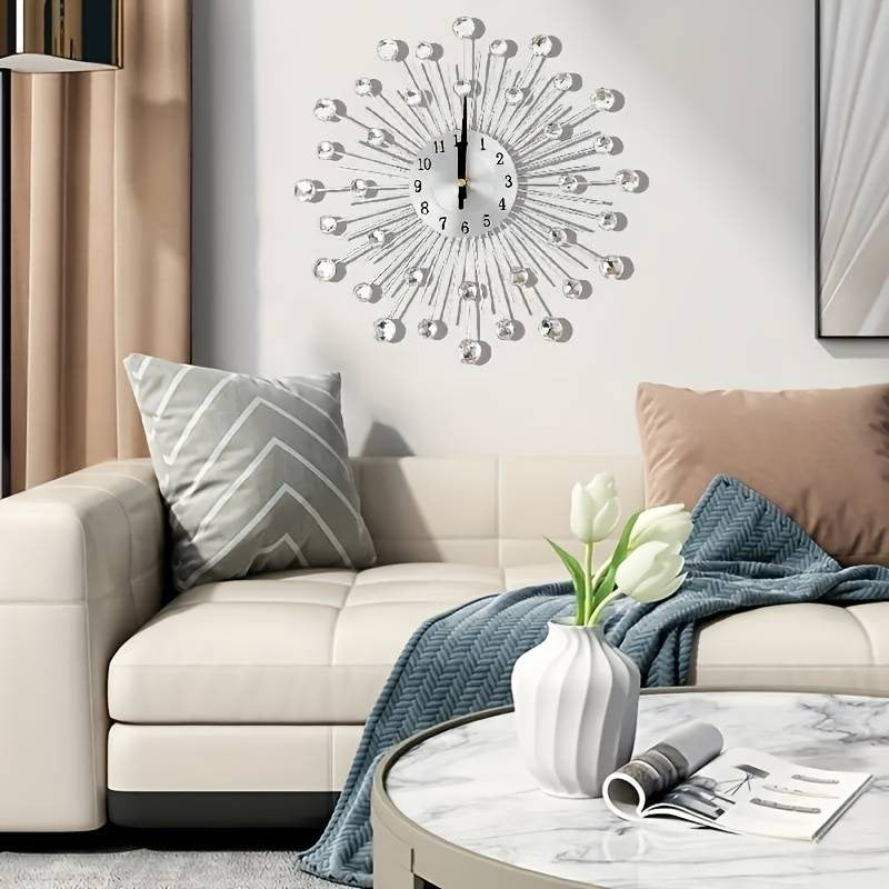 ✨  Rhinestone Wall Clock – Silent Movement, Sparkling Design & Elegant Home Decor 💎