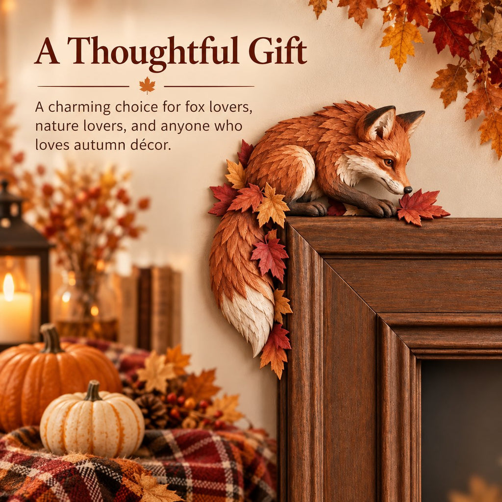 🎉Autumn Fox & Maple Leaves Door Frame Corner Decor
