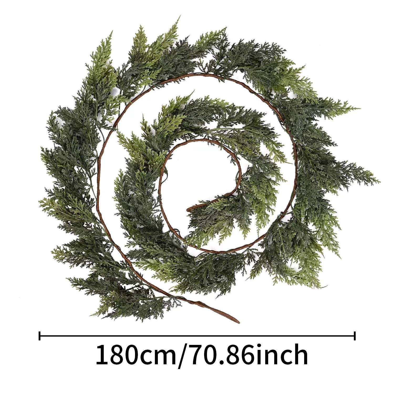 ⛄Christmas Artificial Cypress Leaf Vine Wreath🎄(1.8m)