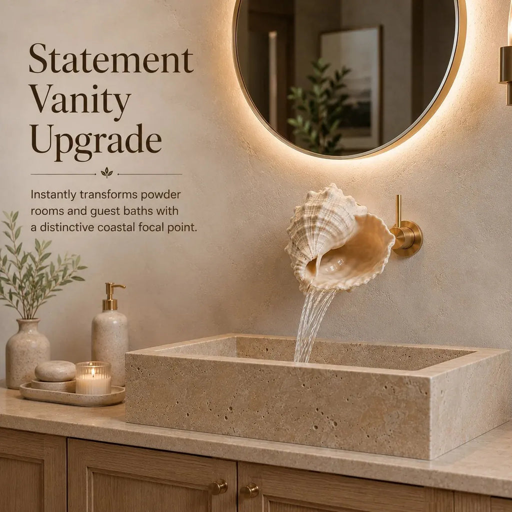 🐚Coastal Seashell Wall-Mount Faucet