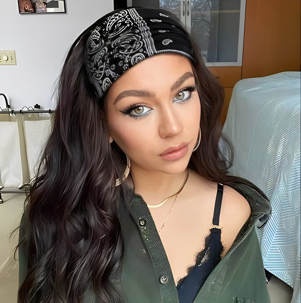 Wide headband with Boho Paisley print