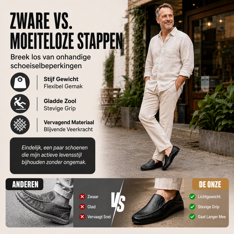 ❄️👞Heren Leren Loafers – Comfortabele Instappers met Klassieke Look voor Werk, Autorijden en Dagelijks Gebruik