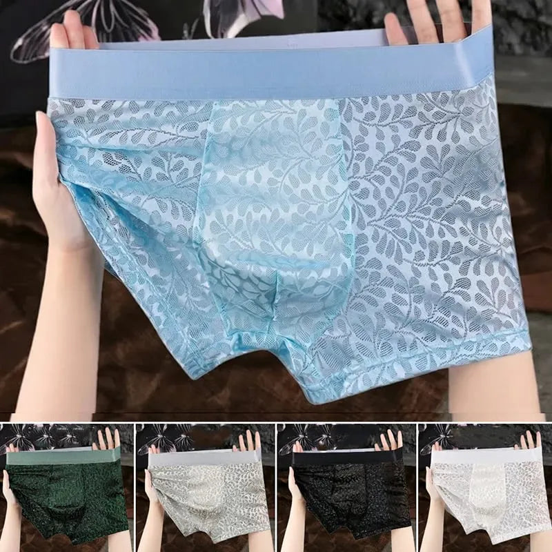 ✨Ultra-Sheer Boxer Briefs – Breathable, 3D Pouch Support & Seamless Comfort