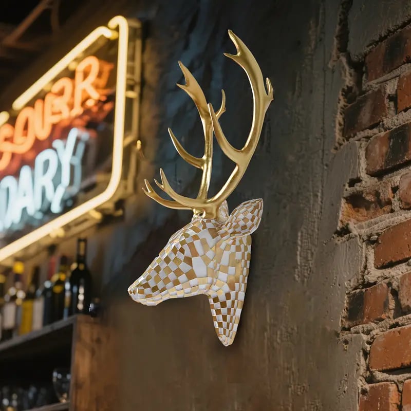 🦌Modern Mosaic Deer Head Wall Hanging Art Sculpture