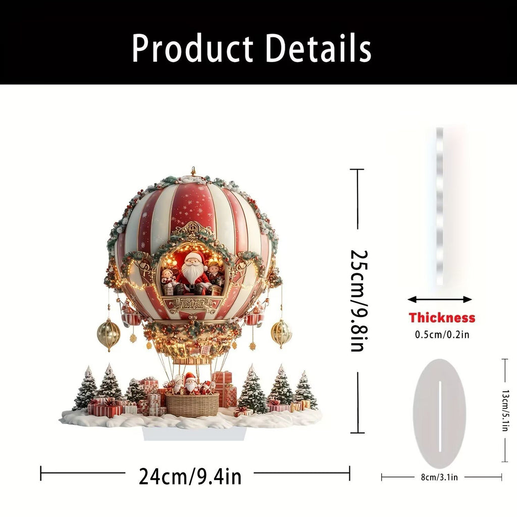 🎈2D Acrylic Christmas Hot Air Balloon Decoration