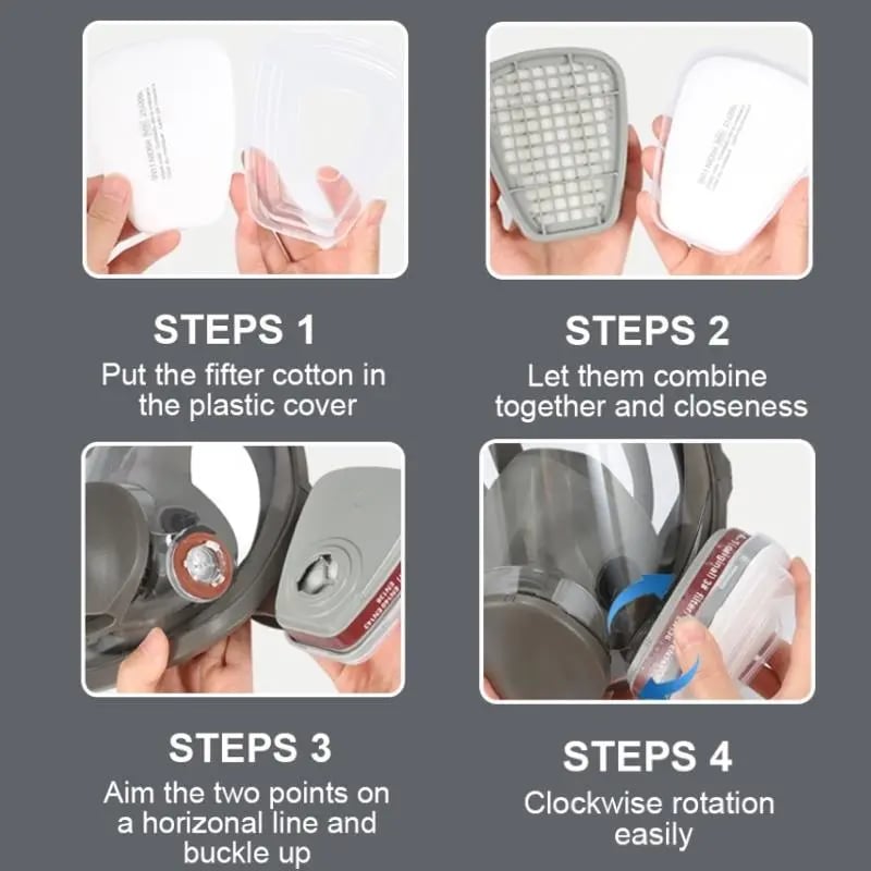 😷 Full Face Respirator Mask ✅ 17-in-1 Anti-Fog Reusable Gas Dust Chemical Protection for Painting Construction Industrial Work