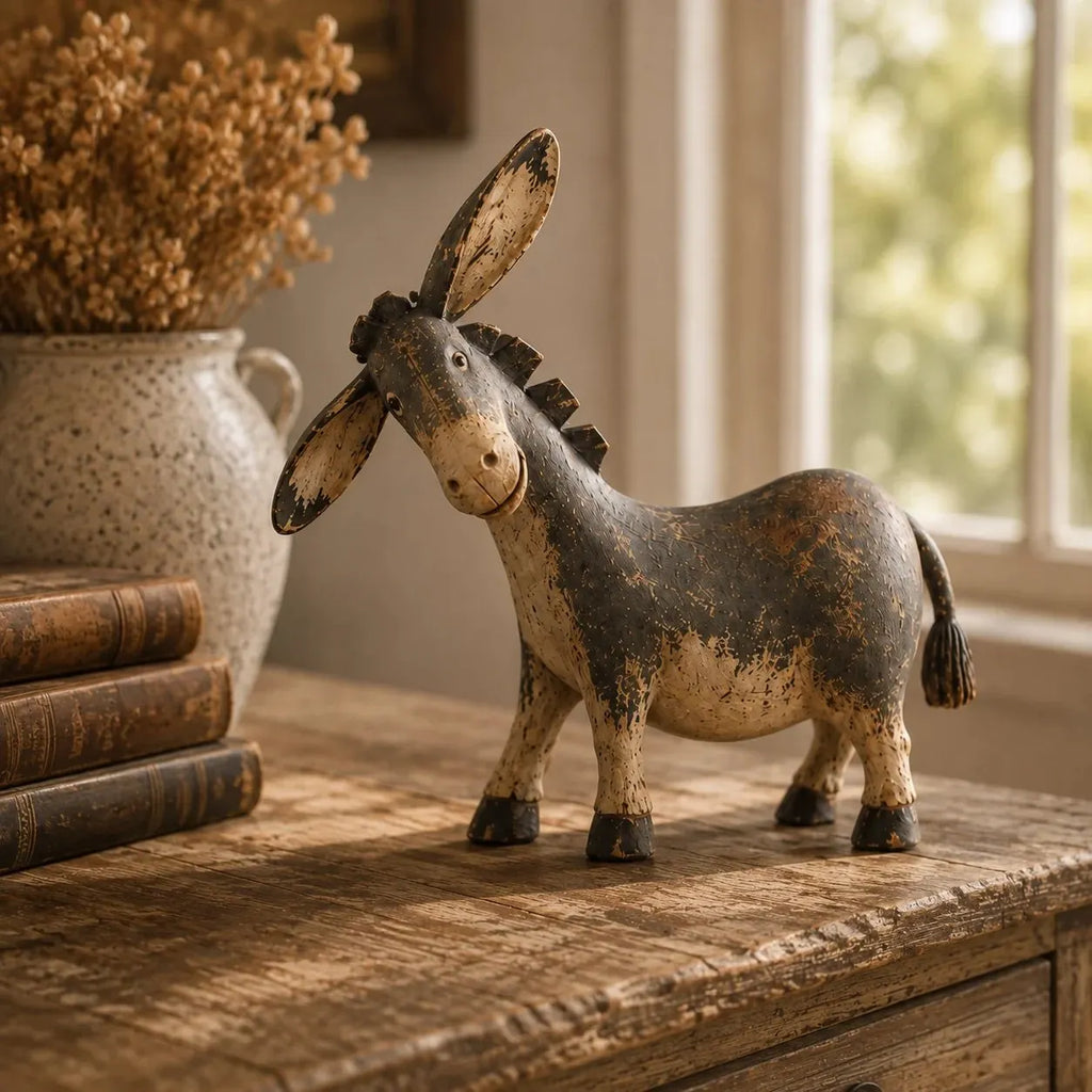 🔥HOT SALE🔥💯  Rustic Donkey Figurine for Farmhouse Decor
