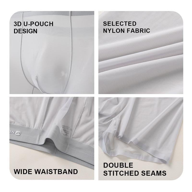 🎁Summer Comfort Men's Ultra-Thin Cooling Boxer Briefs Lightweight Microfiber Underwear Breathable No-Show Design