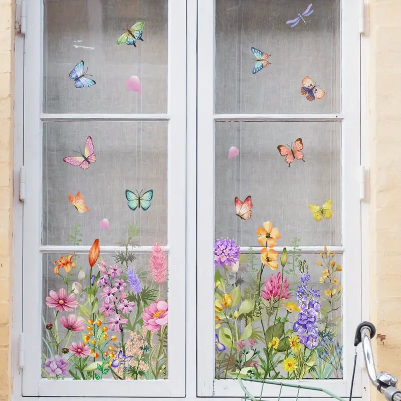💐💞Colorful Floral Bouquet Window Sticker