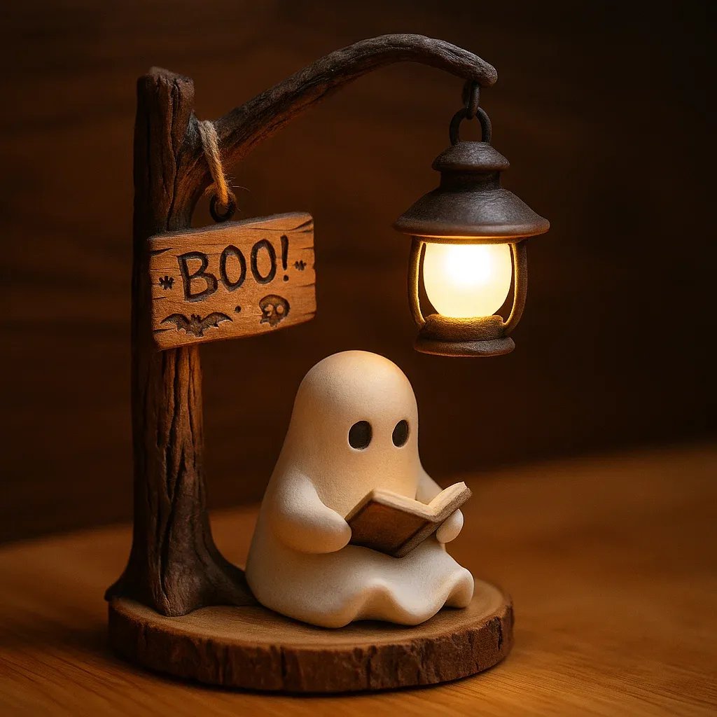 🔥- Cute Ghost Reading Lantern - BOO!