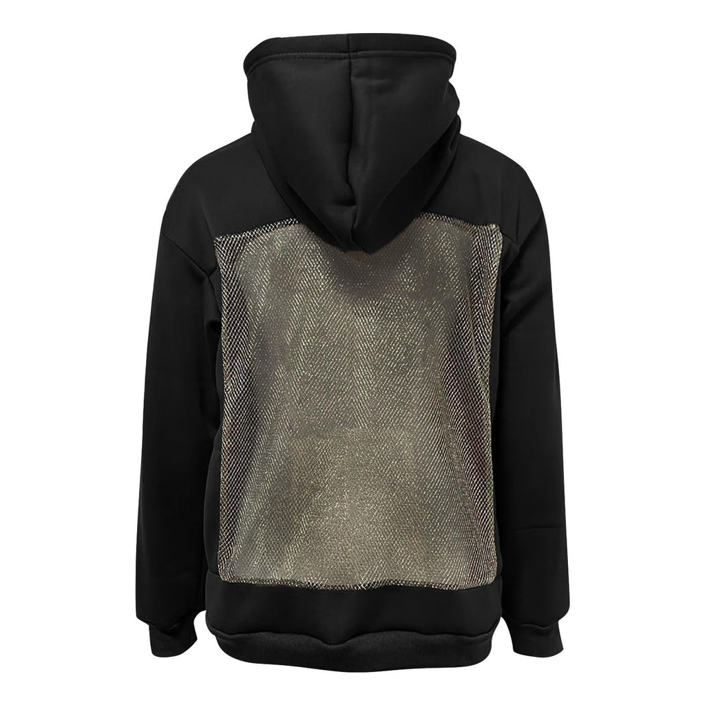 Hollow Mesh Back Hoodie Women's
