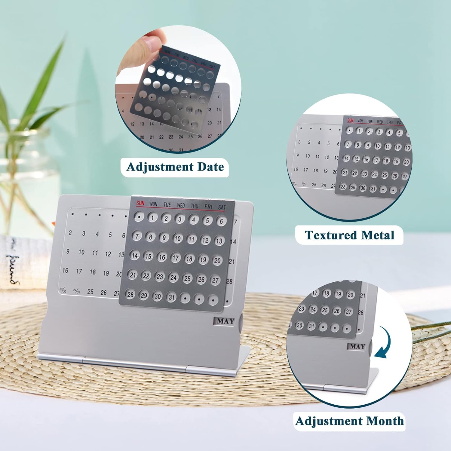 🌟📅 Creative Aluminum Alloy Perpetual Calendar