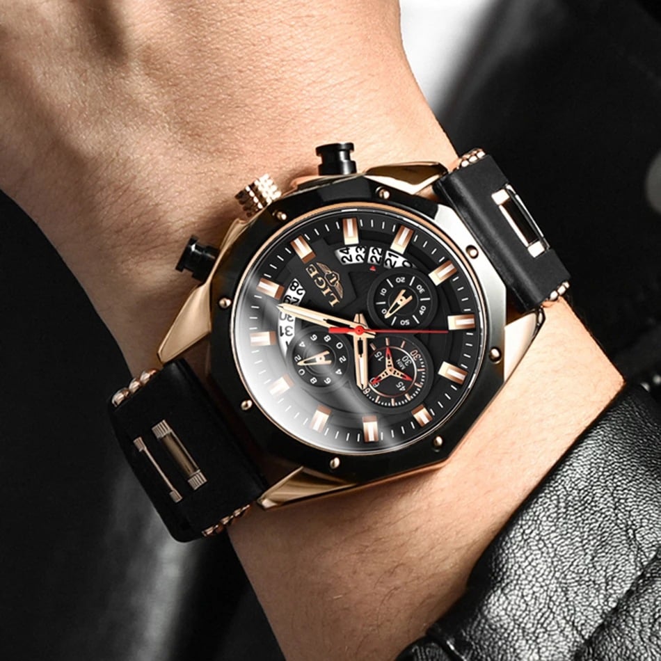 Fashion Silicone Strap Watch Multi-Function Calendar Sports Watch
