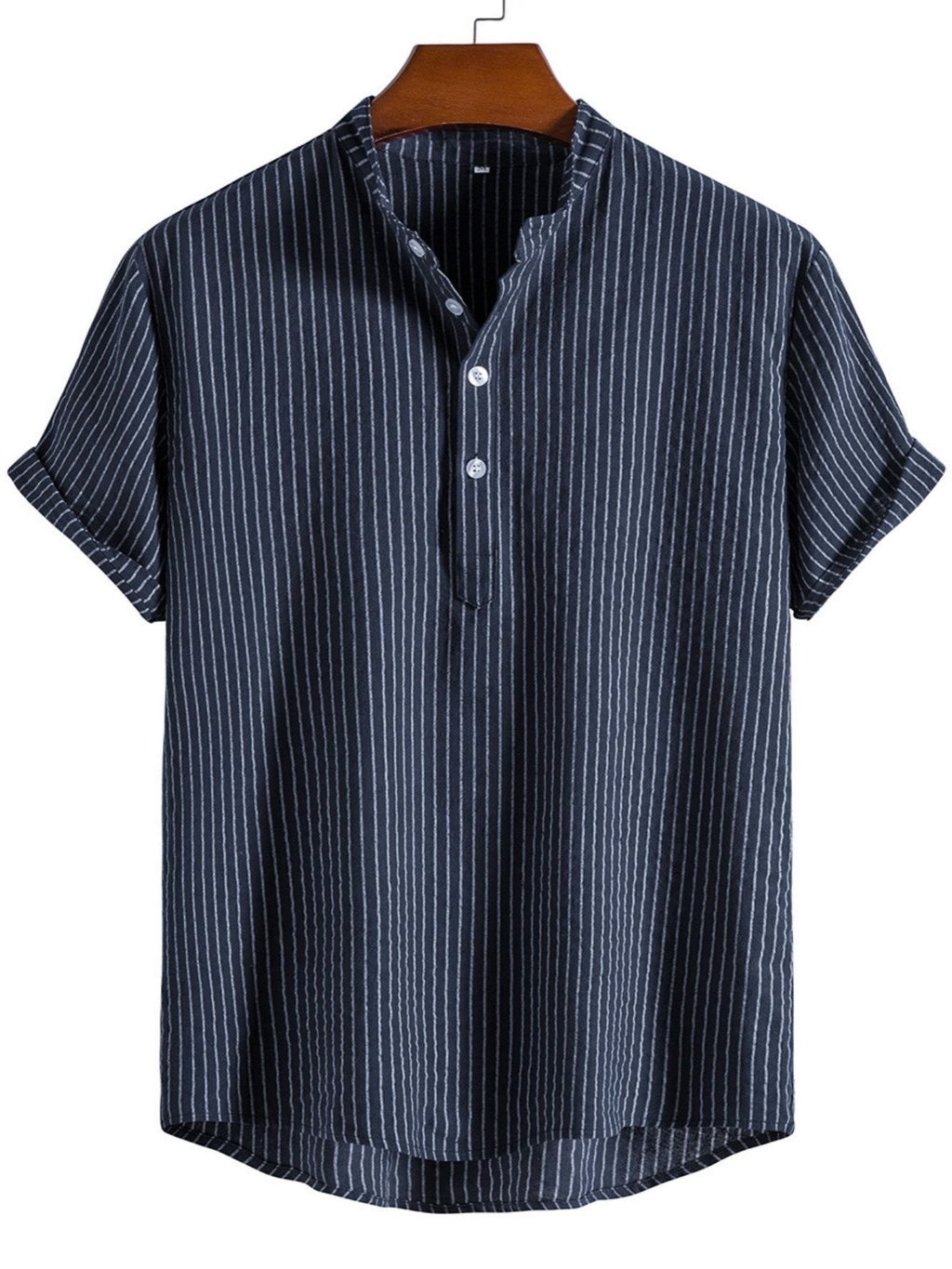 🔥 Men's New Striped Linen Short Sleeve Shirt