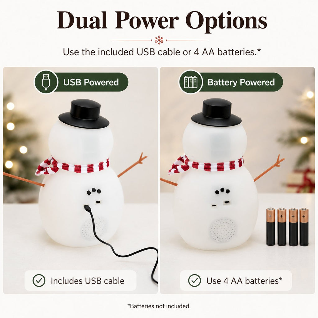 ⛄ 12" Animated Talking Snowman – LED Light Up Singing & Talking Christmas Snowman Decoration