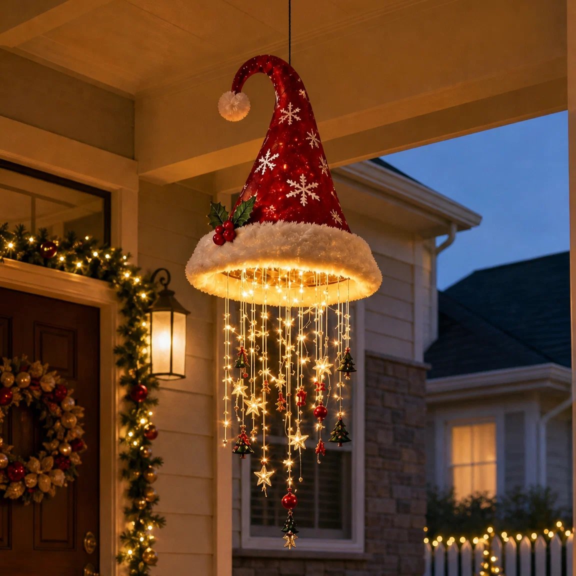 🎅 Santa Hat Hanging Chandelier 🎄