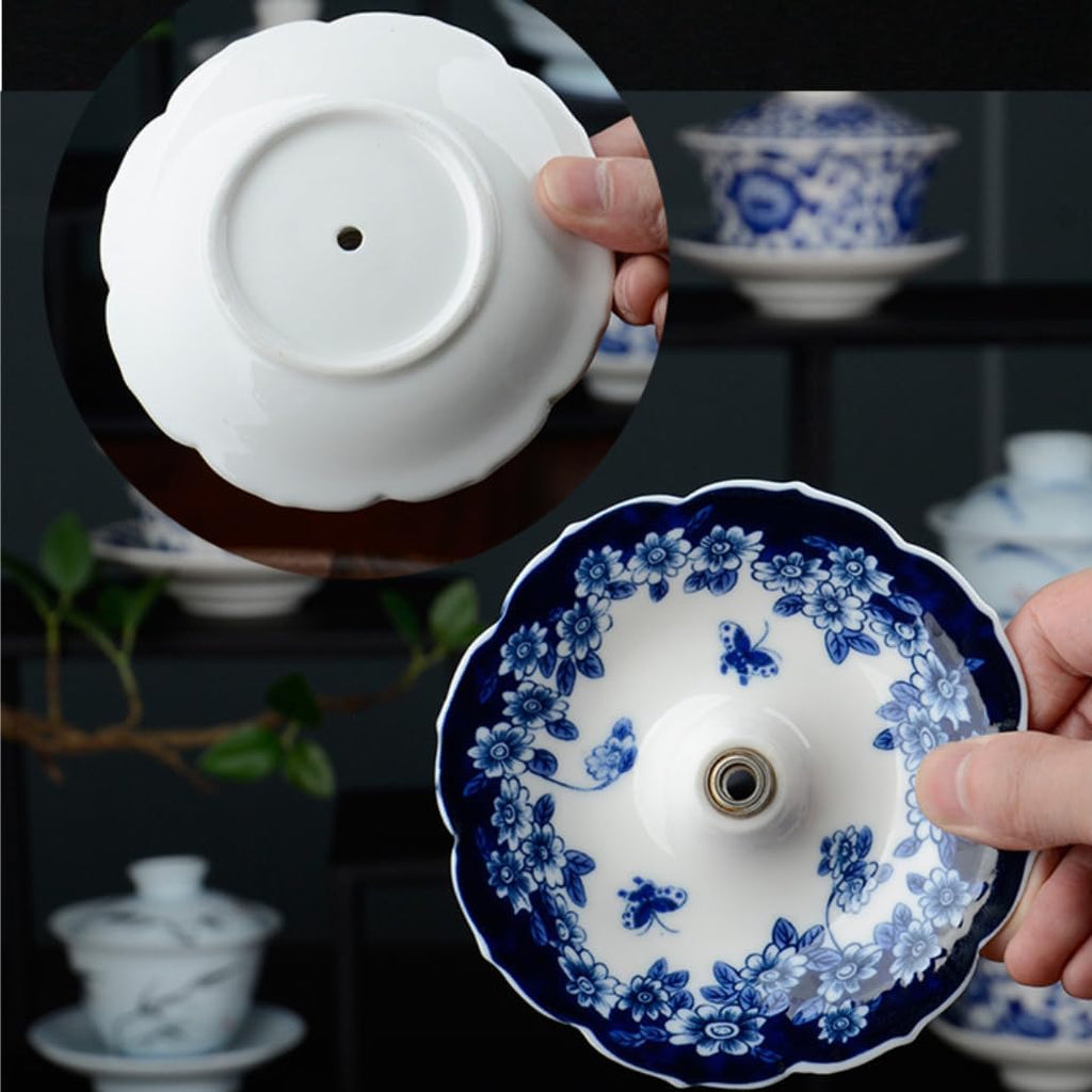 ☕5thousand years Blue and White Porcelain Umbrella Tea Infuser Set