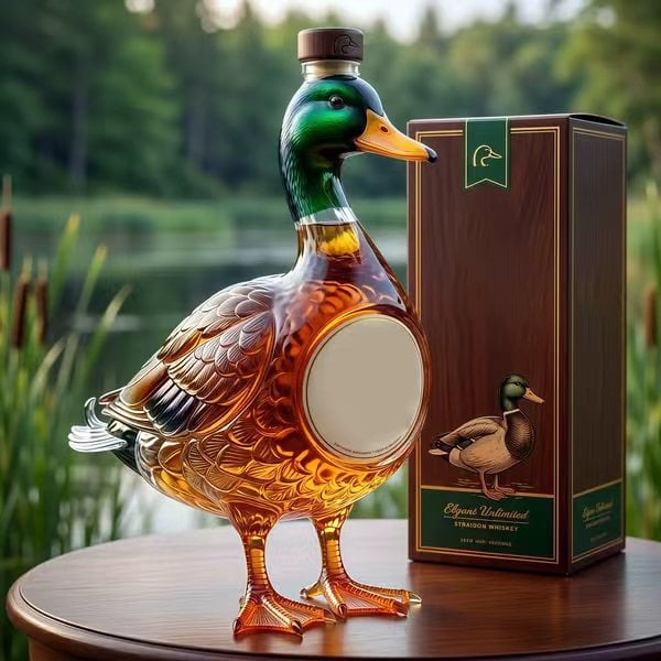 Ducks Unlimited 3D Mallard Bourbon Bottle