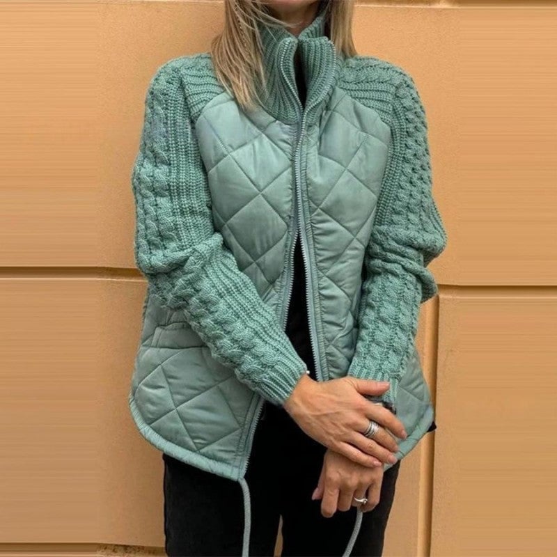 🍂 Fall/Winter on sale ❄️ Women's knitted patchwork puffa jacket