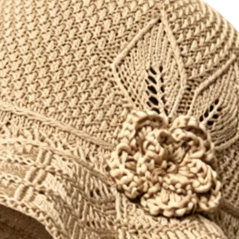 🔥Women's Crochet Bucket Hat with Flower Accent