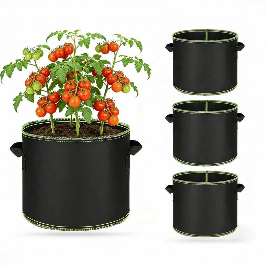 🌱 5-Pack 5 Gallon Grow Bags – Heavy Duty Aeration Fabric Pots with Handles for Vegetables, Flowers & Fruits