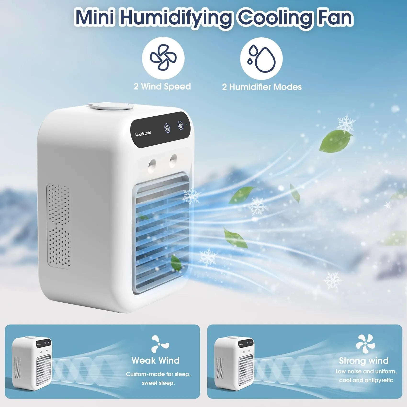 Rechargeable Evaporative Personal Air Conditioner – 2-in-1 Cordless Mist Cooling Fan