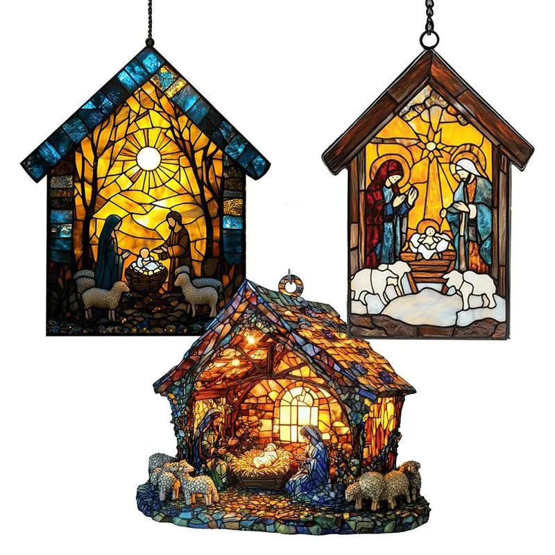 [💥Final 3-hour Preferential Deal 💥]👼Home Decor-Nativity Jesus Christ Decoration Suncatcher
