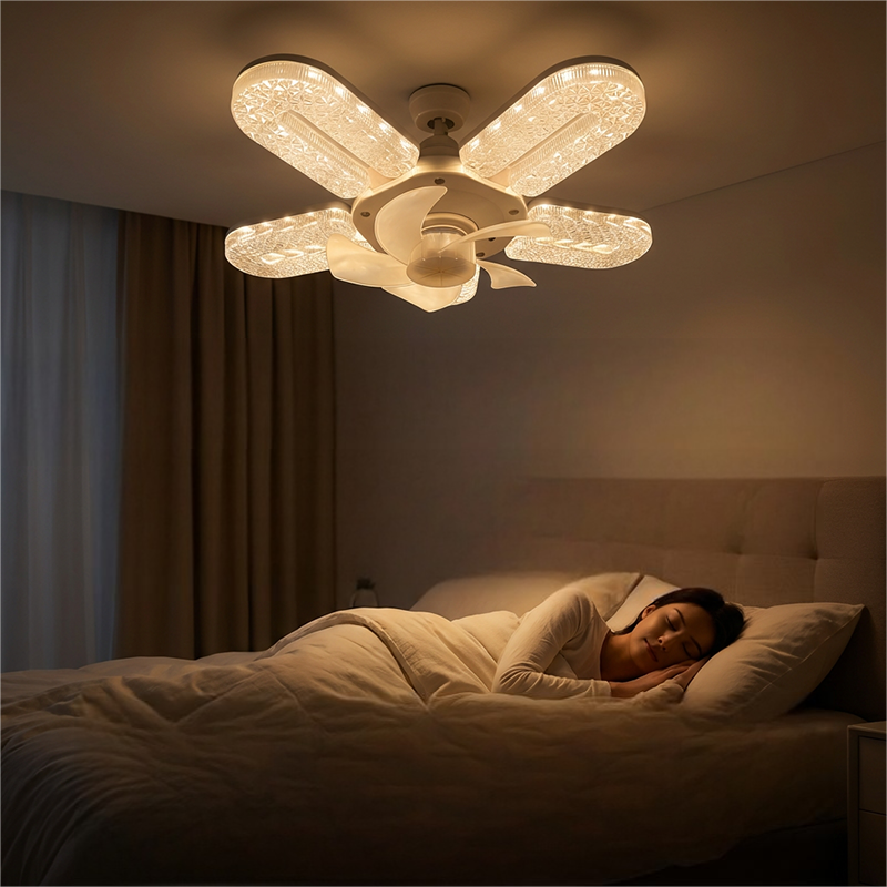 Keeping You Cool And Sparkling   Crystal-Effect LED 5-Blade LED Fan Light