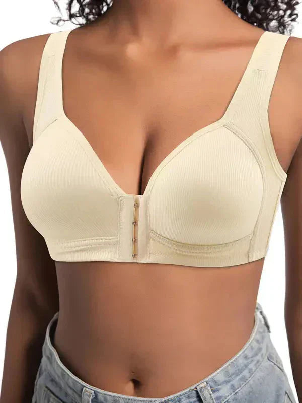 ⏰❤️Adjustable Front Closure Push-Up Bra Wire-Free, Seamless & Side Support for Daily Wear, Spring-Summer Comfort
