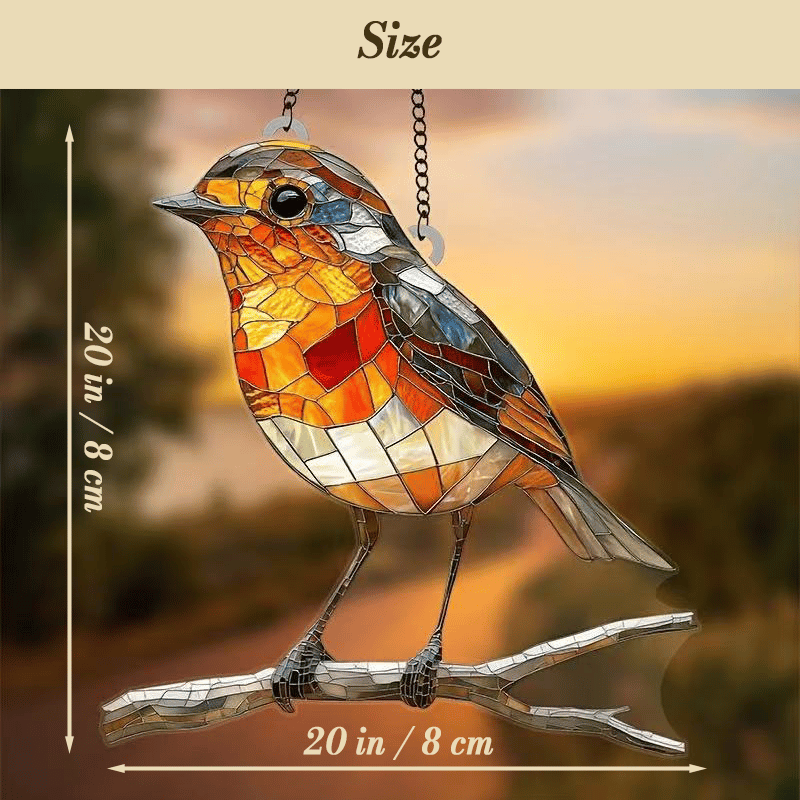 🎄Stained Glass Style Robin Suncatcher