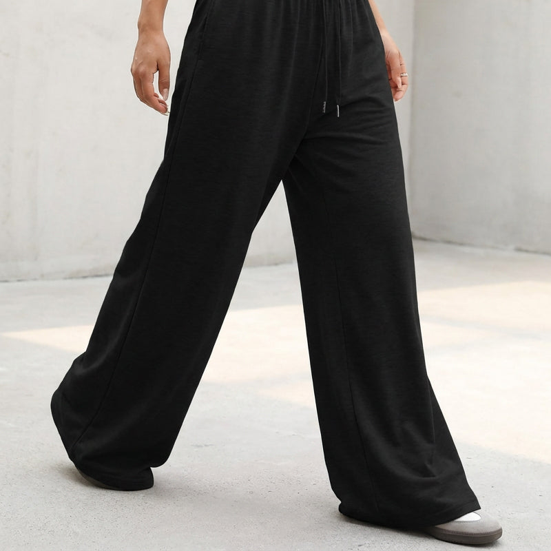 ✨Wijde Joggingbroek voor Dames met Hoge Taille – Comfortabele Sweatpants met Trekkoord voor Thuis en Onderweg