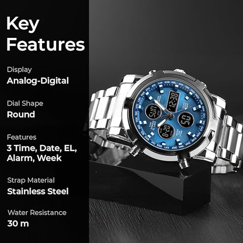 Men‘s Military Watch – Analog-Digital Display, Waterproof & Shock-Resistant