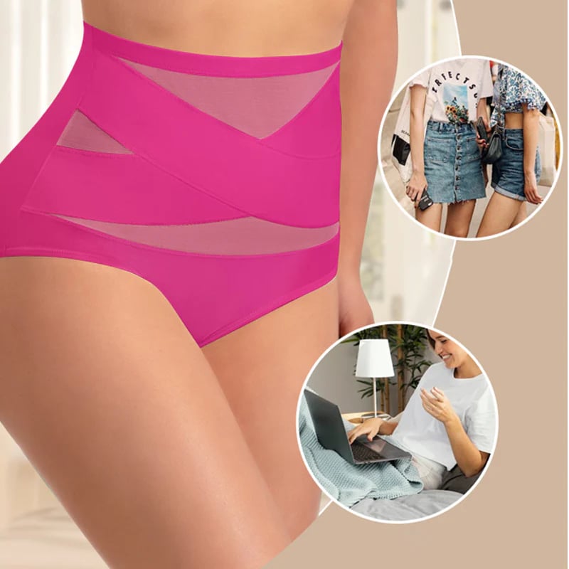 🌸Limited-Time Off-Buy 2 Get 1 Packs✨Plus-Size High-Waist Cross Tummy Control Panties