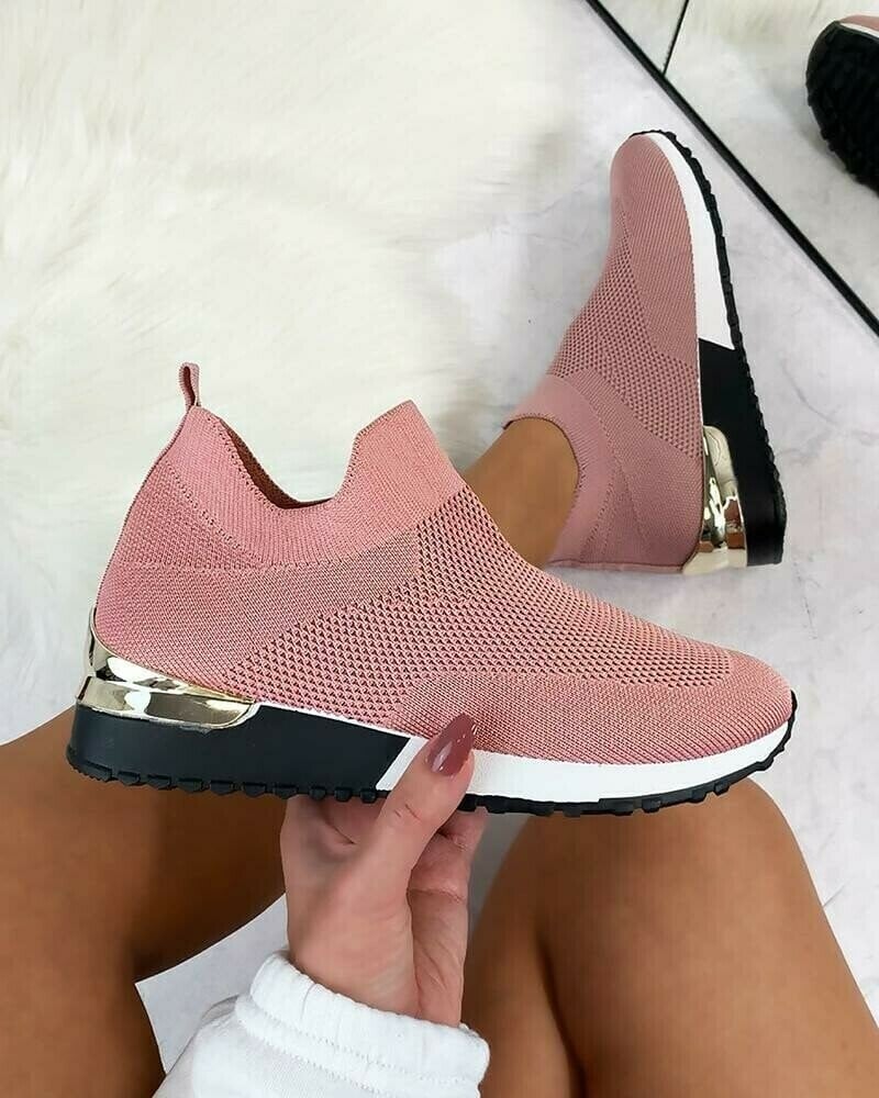 Elegant elastic slip-on flat shoes