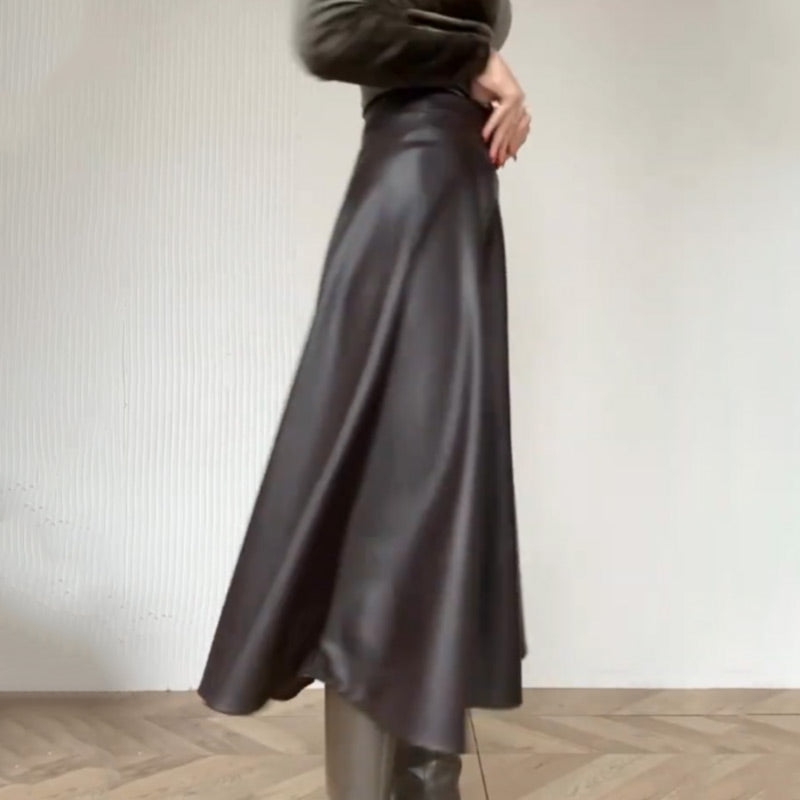 ✨ Women's Elegant Glossy Solid Color Skirt – Chic & Stylish! ✨