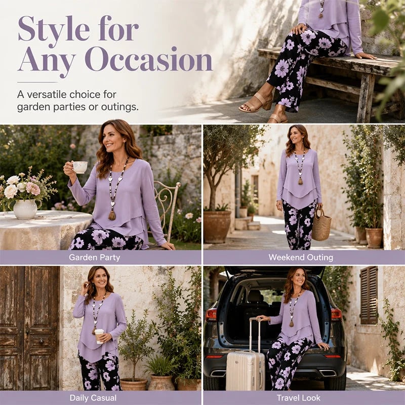🔥 ! 🌸 Women's Casual Two-piece Set (top and pants) ✨