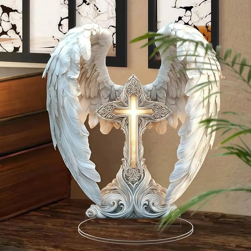 💖⭐Gorgeous Angel Wings Cross Decoration