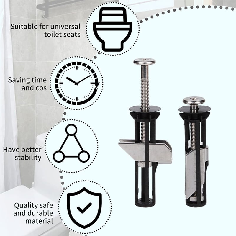 Universal Toilet Seat Bolt Kit - Quick Release & Easy Install