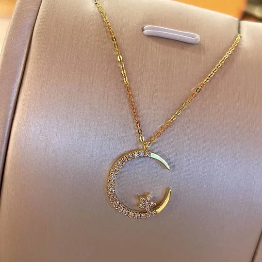 💕 Bright Night: Moon & Star Necklace 🌙