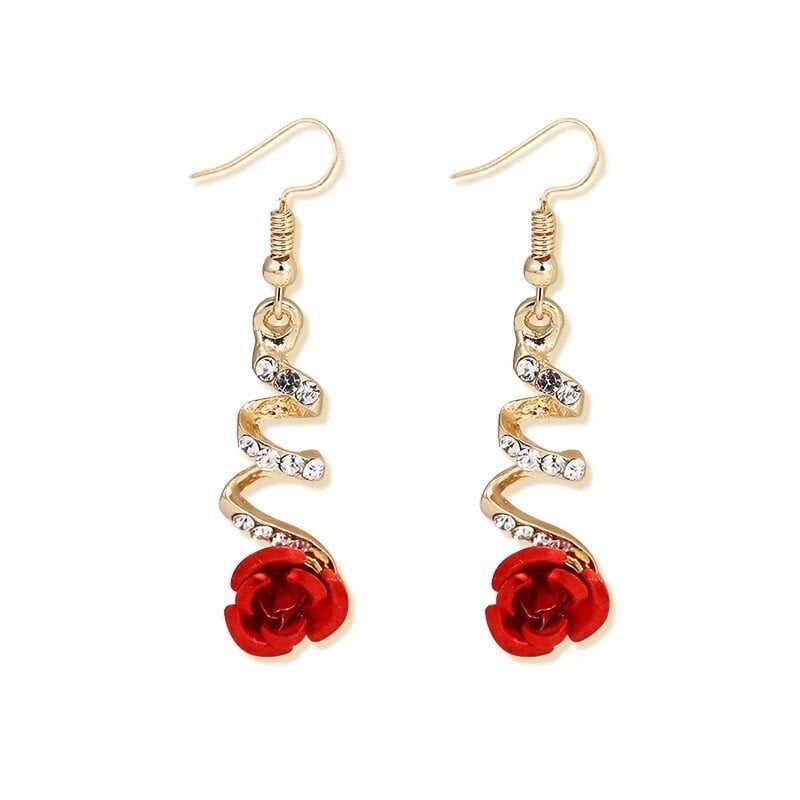 Red Rose Series Jewelry—Earrings & Necklaces