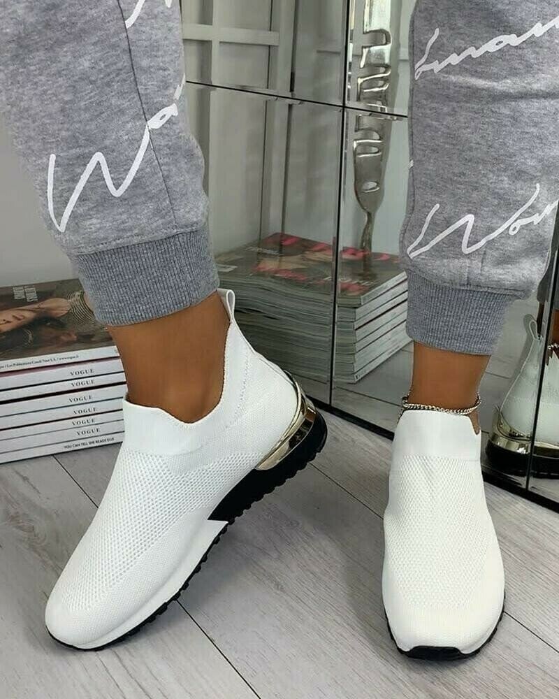 Elegant elastic slip-on flat shoes