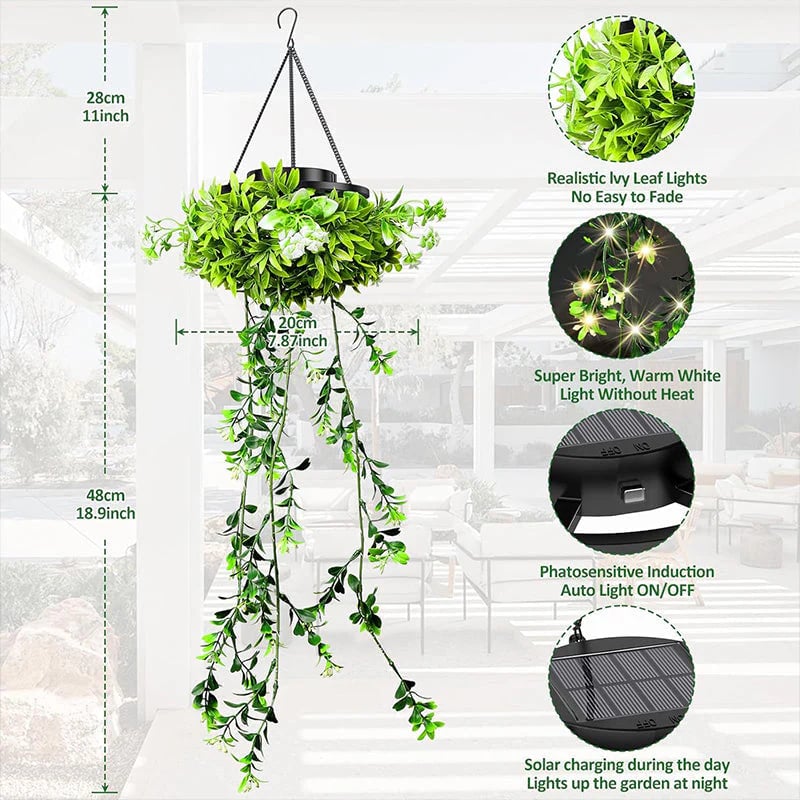 🔥 Solar-Powered Hanging Lamp made of Milangras 🌿 Create Your Own Cozy Garden 💡
