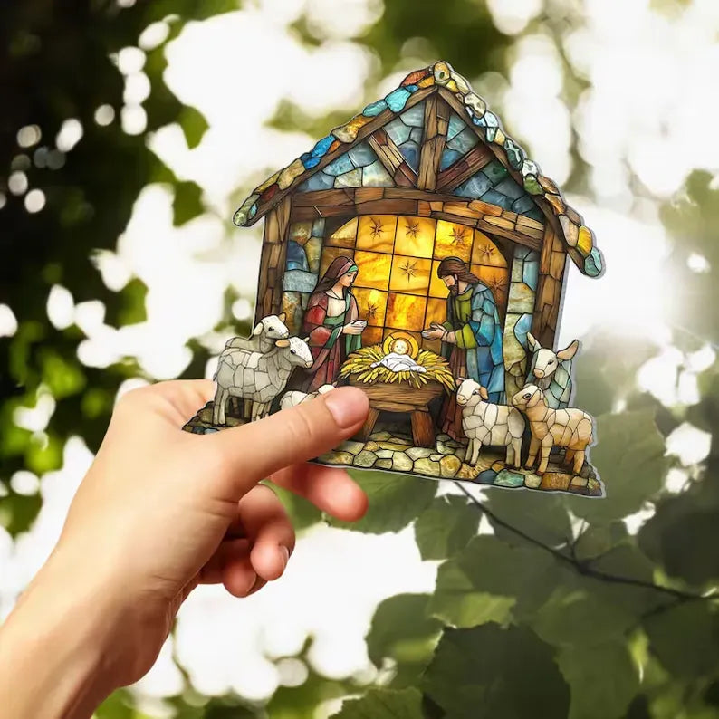 [💥Final 3-hour Preferential Deal 💥]👼Home Decor-Nativity Jesus Christ Decoration Suncatcher