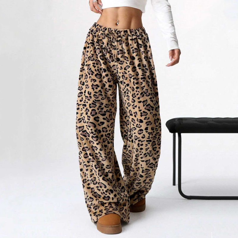 Leopard Print Wide Leg Pant