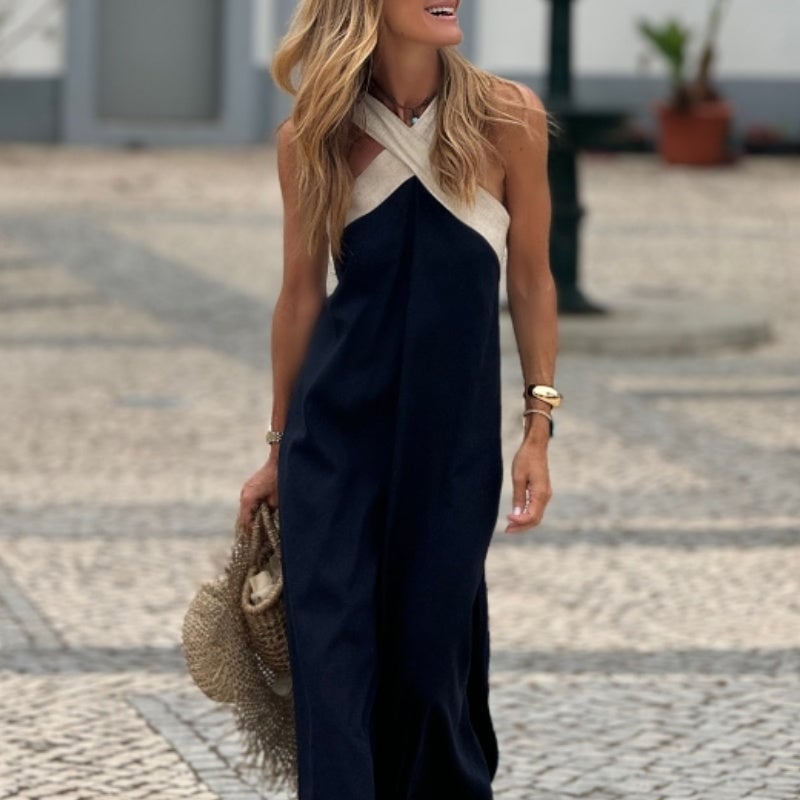 🌸 Women's Halter Neck Sleeveless Maxi Dress