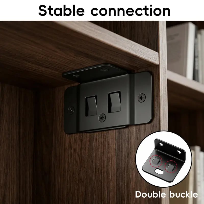 🛠️8 Pack Quick Fitting Furniture Joint Bracket, Duty Corner Brace Joint Right Angle Bracket, Stainless Steel Furniture Corner Connectors with Screws for Drawers, Cabinets, Tables, and Chairs