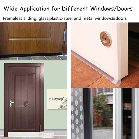 16.4Ft Door Weather Stripping, (1.38in Width) Weather Stripping Door Draft Stopper Adhesive Seal Strip Anti Draft Insulation Tape for Doors Windows and Shower Doors