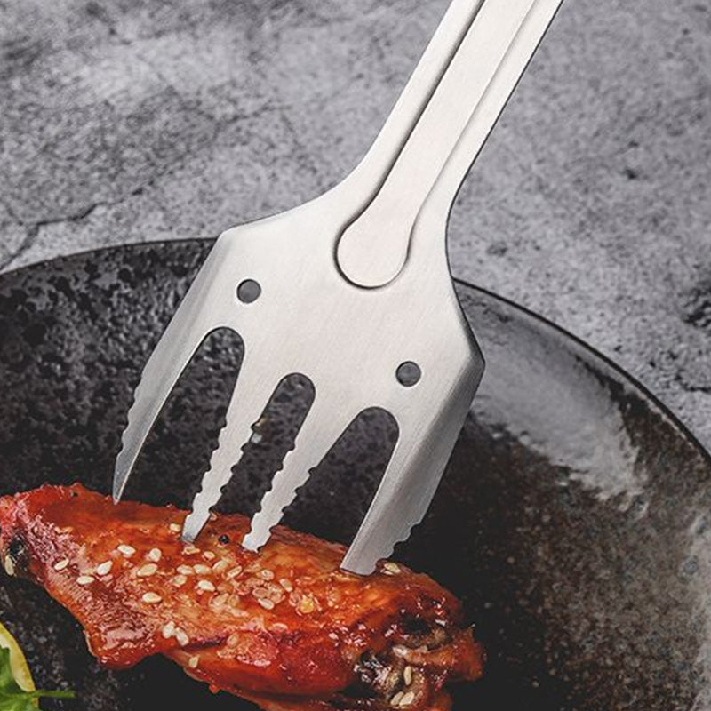 🔥3-in-1 Camping BBQ Grill Utensils Home Fork Spatula Clip
