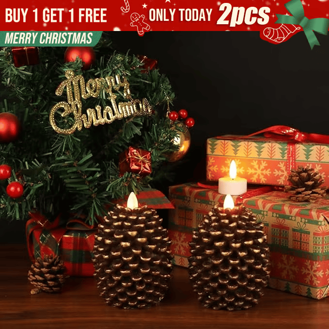 🔥BUY 1 GET 1 FREE✨Flameless Pinecone Candles Battery Operated with 6 Hour Timer